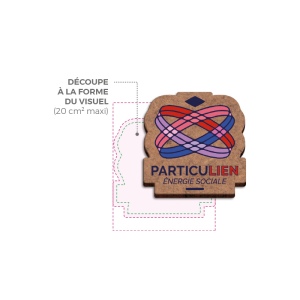 BADGE MDF EP 3 mm AVEC PINCE-EPINGLE MAXI 20 cm2 5