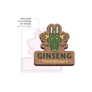 BADGE MDF EP 3mm AVEC PINCE-EPINGLE ENTRE 20 cm2 ET 40 cm2 MAXI 5