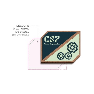 BADGE MDF EP 3 mm AVEC AIMANT MAXI 20 cm2 5