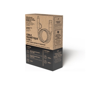 CABLE DE CHARGE 6 EN 1 A ENROULEMENT MAGNETIQUE 7