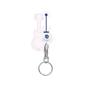 PORTE-CEL MOUSQUETON AVEC JETON FORME GUITARE 5