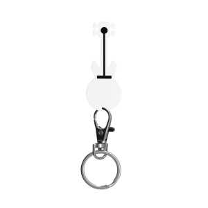 PORTE-CEL MOUSQUETON AVEC JETON FORME GUITARE 2