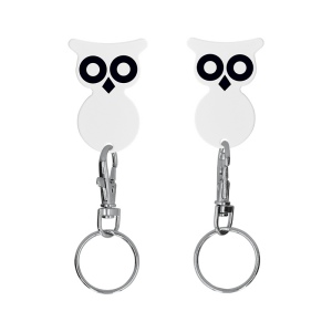 PORTE-CLE MOUSQUETON AVEC JETON FORME HIBOU 3