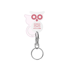 PORTE-CLE MOUSQUETON AVEC JETON FORME HIBOU 5