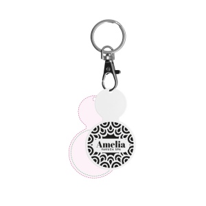 PORTE-CLE MOUSQUETON AVEC JETON FORME ROND Ø35 5