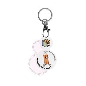 PORTE-CLE MOUSQUETON AVEC JETON FORME ROND Ø35 6
