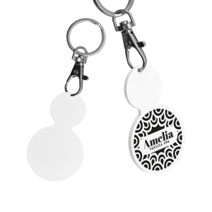 PORTE-CLE MOUSQUETON AVEC JETON FORME ROND Ø35