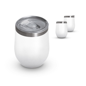 MUG ISOTHERME DOUBLE PAROI INOX AVEC COUVERCLE EN INOX RECYCLE 8