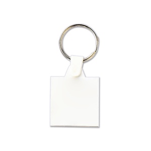 PORTE CLES PLASTIQUE SOUPLE CARRE 35x35 mm (anneau 25 mm) 2