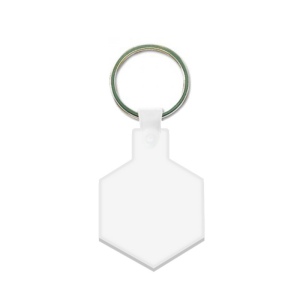 PORTE CLES PLASTIQUE SOUPLE FORME HEXAGONE (anneau 25 mm) 2