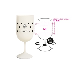 VERRE A PIED REUTILISABLE EN BIO-COMPOSITE 18 cl RAS BORD 6