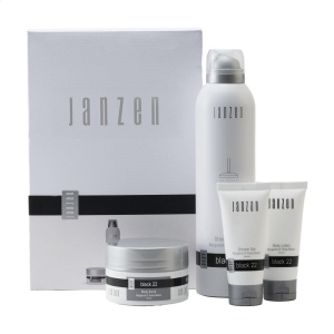 Un set cadeau avec 4 produits pour le corps préférés – la promesse de soins aux vertus bienfaisantes, au parfum Black 22 de la marque JANZEN 2