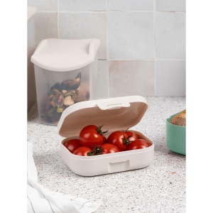 Boîte à goûter pratique en PP plastique avec fermeture à clip pratique. Convient pour transporter des fruits, des crudités, des biscuits et des petits en-cas. 7