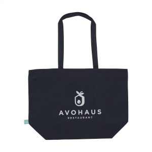 Sac à provisions recyclé avec longues poignées en toile biologique de qualité extra-lourde (320 g/m²), 100% tissée à plat 15
