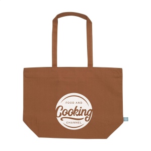 Sac à provisions recyclé avec longues poignées en toile biologique de qualité extra-lourde (320 g/m²), 100% tissée à plat 12