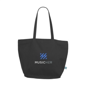 Sac à provisions recyclé avec longues poignées en toile biologique de qualité extra-lourde (320 g/m²), 100% tissée à plat 3