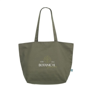 Sac à provisions recyclé avec longues poignées en toile biologique de qualité extra-lourde (320 g/m²), 100% tissée à plat