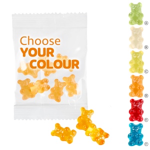 Oursons premium avec 1 seule couleur, 10 g, sachet conventionnel