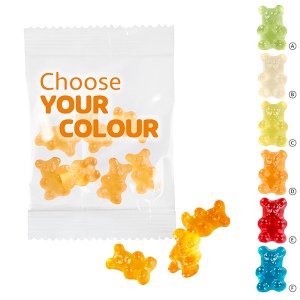Oursons premium avec 1 seule couleur, 10 g, sachet compostable