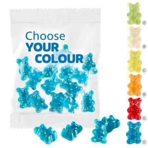 Oursons premium avec 1 seule couleur, 20 g, sachet compostable