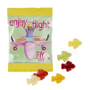 Formes STANDARD de gommes de fruits VEGAN, 10 g, sachet conventionnel