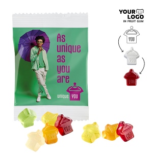 Gommes de fruits PERSONNALISÉES, VEGAN, 10 g, sachet compostable