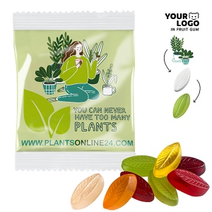 Gommes de fruits PERSONNALISÉES, VEGAN, 20 g, sachet compostable
