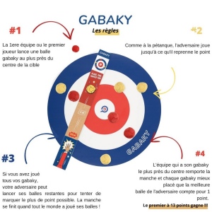 JEU DE PÉTANQUE ORIGINAL « LE GABAKY » FABRIQUÉ EN FRANCE 2