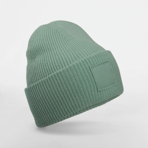Bonnet à large revers avec patch ton sur ton 5