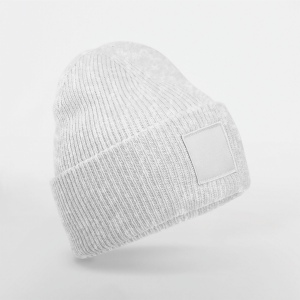 Bonnet à large revers avec patch ton sur ton 3