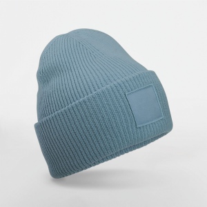 Bonnet à large revers avec patch ton sur ton 4