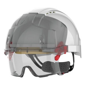 Casque de sécurité EVO® VISTAlens™ micro-visière, ventilé, avec sur-lunette integrée anti-buée, anti-rayures KN 2