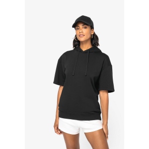 Sweat-shirt écoresponsable à capuche à épaules tombantes manches courtes French Terry unisexe 4
