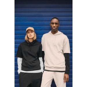 Sweat-shirt écoresponsable à capuche à épaules tombantes manches courtes French Terry unisexe 7