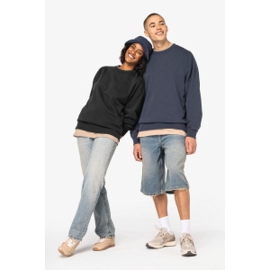 Sweat-shirt écoresponsable à col rond délavé oversize unisexe 4