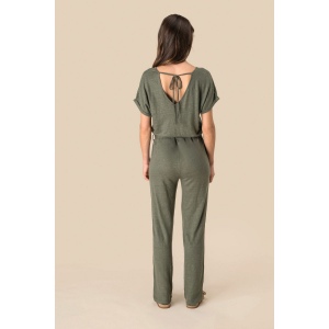 Combinaison en maille manches courtes en lin femme 6