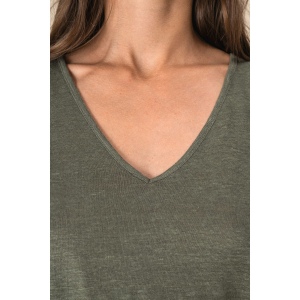 Combinaison en maille manches courtes en lin femme 8