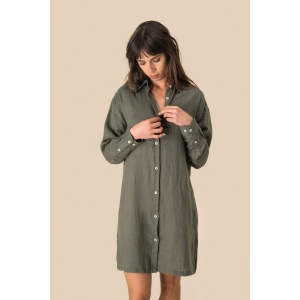 Robe chemise en lin femme