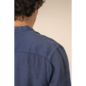 Chemise à col Mao délavée  en lin homme 8