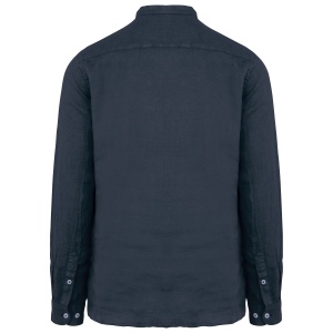 Chemise à col Mao délavée  en lin homme 11