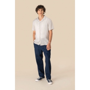 Chemise à col bowling en lin homme 4