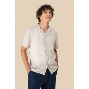 Chemise à col bowling en lin homme 5