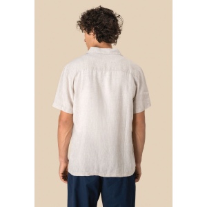 Chemise à col bowling en lin homme 7