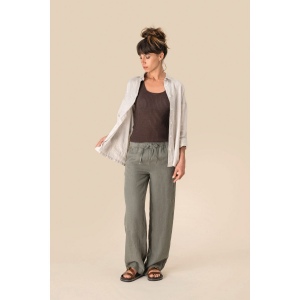 Pantalon délavé en lin femme 5