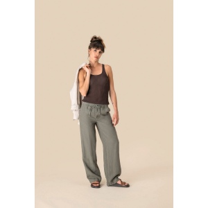 Pantalon délavé en lin femme 6