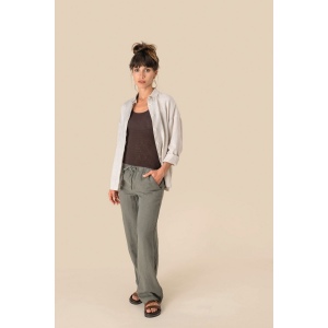 Pantalon délavé en lin femme 7