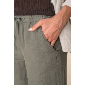 Pantalon délavé en lin femme 10