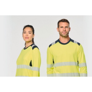 T-shirt de sécurité recyclé col rond manches longues unisexe 16