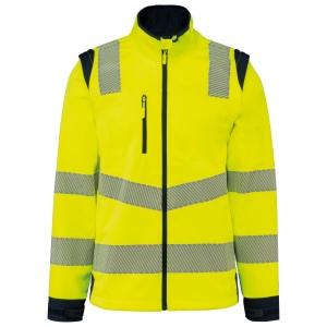 Veste softshell de sécurité recyclée avec manches détachables unisexe 3
