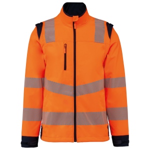 Veste softshell de sécurité recyclée avec manches détachables unisexe 2
